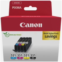 Original Tintenpatrone MultiPack Canon 6509B009/551 schwarz cyan magenta gelb