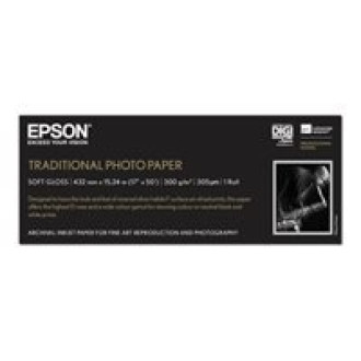 EPSON S045054 Traditional Foto Papier inkjet 330g/m2 432mm x 15m 1 Rolle 1er-Pack