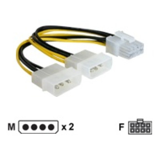 DELOCK Kabel PCI Express Stromvers.2x 13.3cm 5.25Z 1x8pol