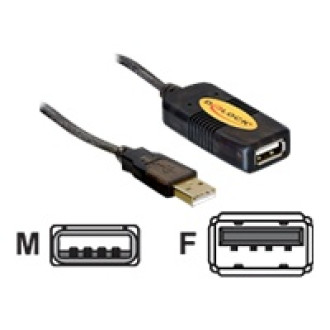 DELOCK Kabel USB 2.0 Verlaengerung, aktiv 5m