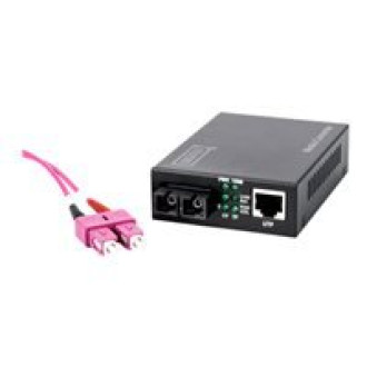 DIGITUS Fast Ethernet Medienkonverter SC 10/100Base-TX zu 100Base-FX wandelt drahtbasierte in Glasfasersignale bis 2Km multimode