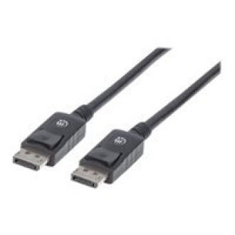 MANHATTAN DisplayPort Kabel 3m schwarz DisplayPort 20-pol Stecker auf DisplayPort 20-pol Stecker Hohe Uebertragungsbandbreite