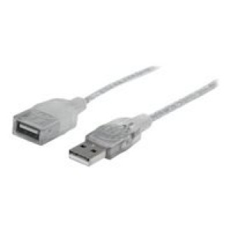 MANHATTAN Hi-Speed USB 2.0 Verlängerungskabel USB 2.0 Typ A Stecker - Typ A Buchse 480 Mbps 1,8m Silber