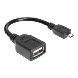 DELOCK Kabel USB micro-B St flexibel > USB-A Bu OTG Schwanenhals 18 cm