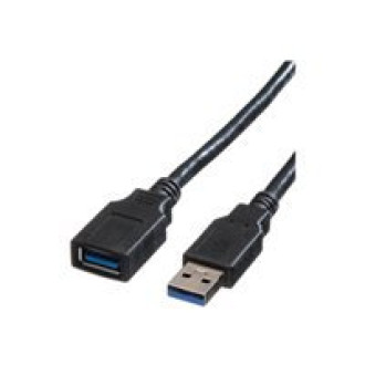 ROLINE USB 3.2 Gen 1 Kabel Typ A-A ST/BU schwarz 0,8m