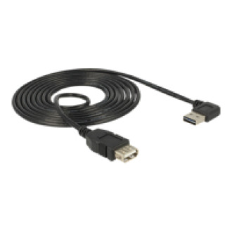 DELOCK Kabel EASY USB 2.0-A links/rechts gewinkelt Stecker > USB 2.0-A Buchse 2 m