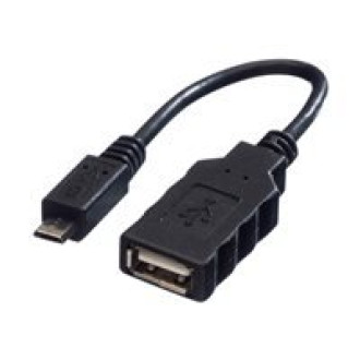 ROLINE USB 2.0 Kabel USB 2.0 Typ Micro B - Typ A BU OTG 0,15m
