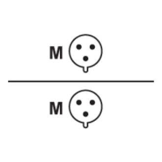 EATON Output cable 32A hardwired to 2x 32A EN60309 plug