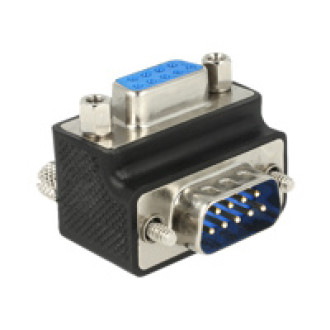 DELOCK Adapter Sub-D 9Pin St/Bu 270G gewinkelt Schraube/Mutter tauschbar