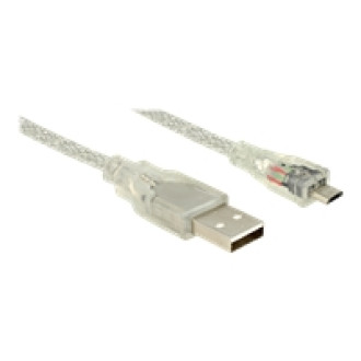DELOCK Kabel USB 2.0 Typ-A Stecker > USB 2.0 Micro-B Stecker 1 m transparent