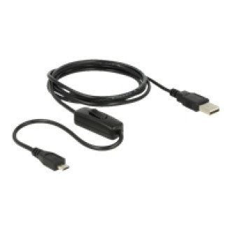 DELOCK Ladekabel USB 2.0 Typ-A Stecker > USB 2.0 Micro-B Stecker mit Schalter für Raspberry Pi 1,5 m