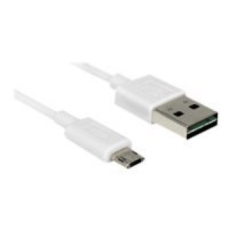 DELOCK Kabel EASY-USB 2.0 Typ-A Stecker > EASY-USB 2.0 Typ Micro-B Stecker weiss 1 m