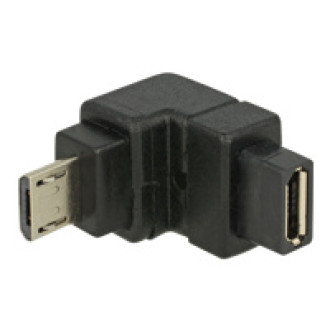 DELOCK Adapter USB 2.0micro-B Stecker > USB 2.0micro-B Buchse gewinkelt unten