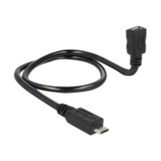 DELOCK Kabel USB 2.0 micro B Stecker > USB 2.0 micro B Buchse OTG ShapeCable 50 cm