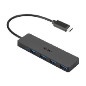 I-TEC USB C Slim Passive HUB 4 Port ohne Netzteil ideal fuer Notebook Tablet PC Unterstuetzt Win Mac OS kompatibel mit Thunderbolt 3