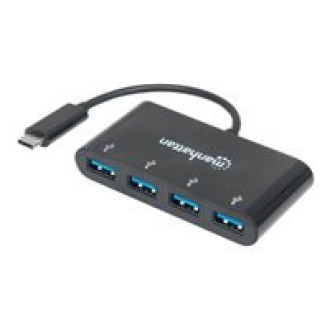 MANHATTAN USB 3.1 Gen 1 Typ C Hub 4 USB Typ A-Ports Stromversorgung ueber USB