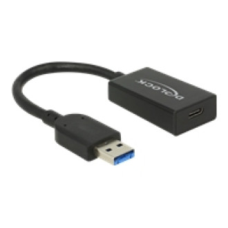 DELOCK Konverter USB 3.1 Gen 2 Typ-A Stecker > USB Type-C Buchse Aktiv schwarz 15cm