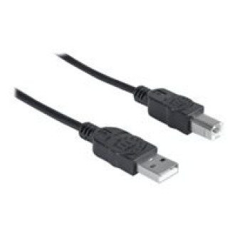 MANHATTAN USB 2.0 Anschlusskabel 5,0m  schwarz Typ A-Stecker / Typ B-Stecker