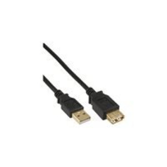 INLINE USB 2.0 Verlaengerung Stecker A an Buchse A schwarz vergoldete Kontakte 5m