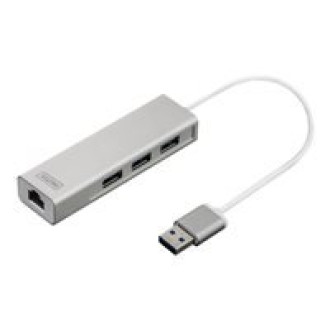 DIGITUS USB3.0 3-Port HUB & GLAN Adapter 3xUSB A/F 1xUSB A/M 1xRJ45 LAN