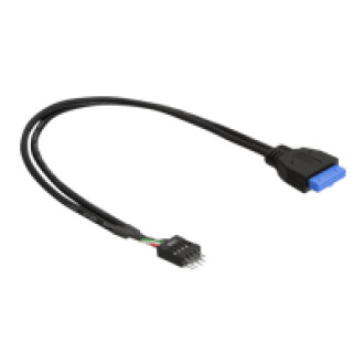 DELOCK Kabel USB 3.0 Pfostenbuchse 2,00 mm Raster 20 Pin > USB 2.0 Pfostenstecker 2,54 mm Raster 45 cm