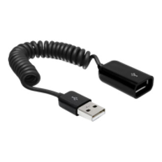 DELOCK Kabel USB 2.0 A Stecker > USB 2.0 A Buchse Verlängerung Spiralkabel