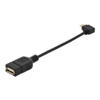 DIGITUS USB 2.0 Adapterkabel OTG Typ mikro B - A St/Bu 0,15m USB 2.0 konform rechts gewinkelt sw