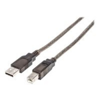 MANHATTAN Hi-Speed USB 2.0 aktives Kabel A Stecker / B Stecker 15 m Erweitert und verstaerkt das Signal zu jedem USB Geraet