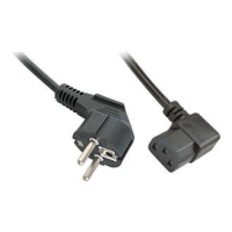 LINDY 2m abgewinkeltes IEC Netzkabel Schuko an C13