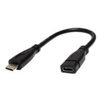 ROLINE USB 3.2 Gen 2 Typ C Kabelverlängerung C-C ST/BU schwarz 0,15m