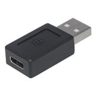 MANHATTAN USB Adapter Typ C auf Typ A USB 2.0 Typ C-Buchse auf Typ A-Stecker bis zu 480 Mbit/s schwarz