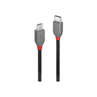 LINDY 1m USB 2.0 USB/C - Micro-B, Anthra Line