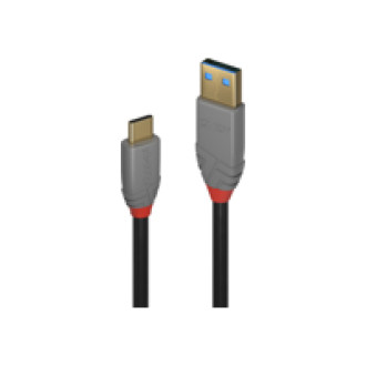LINDY 1m USB 3.1 C/A 5A PD Anthra Line