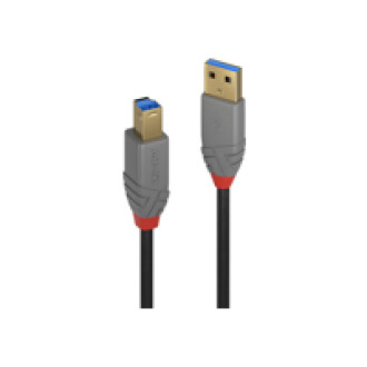LINDY 2m USB 3.0 Typ A an B Kabel Anthra Line 5Gbit/s