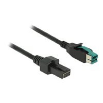 DELOCK PoweredUSB Kabel Stecker 12 V > 2 x 4 Pin Stecker 2 m für POS Drucker und Terminals