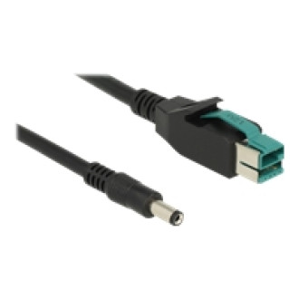 DELOCK PoweredUSB Kabel Stecker 12 V > DC 5,5 x 2,1 mm Stecker 3 m für POS Drucker und Terminals
