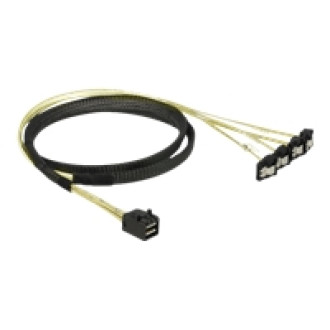 DELOCK Kabel Mini SAS HD SFF-8643 > 4 x SATA 7 Pin gewinkelt 1 m