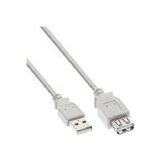 INLINE USB 2.0 Verlaengerung Stecker/Buchse Typ A beige/grau 1m