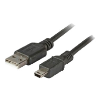 EFB USB2.0 Anschlusskabel Typ A Stecker auf Mini B Stecker 5 polig Classic Schwarz  1,8m