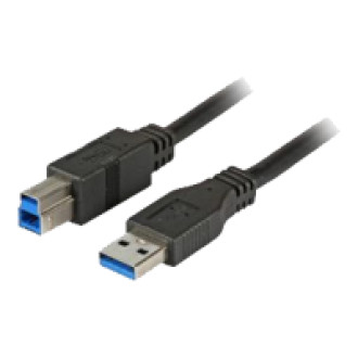 EFB USB3.0 Anschlusskabel Typ A Stecker auf Typ B Stecker Classic Schwarz 1,8m