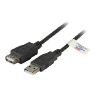 EFB USB2.0 Verlaengerungskabel Typ A Stecker auf Typ A Buchse Premium Schwarz 1m