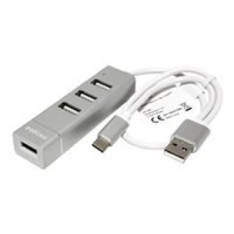 ROLINE USB 2.0 Notebook Hub 4 Ports Typ A+C Anschlusskabel