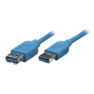 TECHLY USB3.0 Verlaengerungskabel blau 0,5m Stecker Typ A auf Buchse Typ A