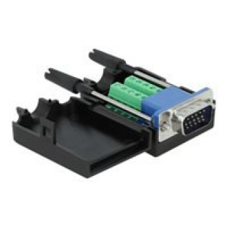 DELOCK Adapter VGA 15 Pin Stecker zu Terminalblock 10 Pin mit Gehäuse