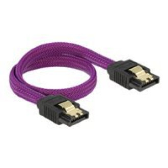 DELOCK 83690 SATA cable 6 Gb/s 30cm straight / straight metal purple Premium