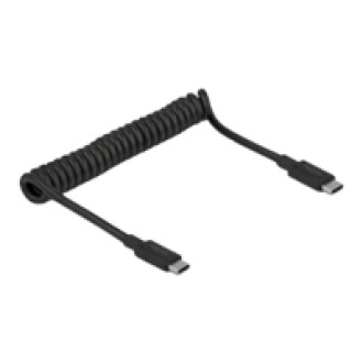 DELOCK USB 3.1 Gen 2 Spiralkabel Typ-C Stecker zu Typ-C Stecker PD 3 A E-Marker