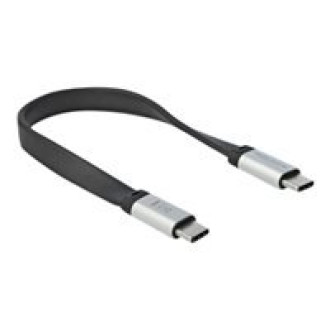 DELOCK USB 3.2 Gen 2 FPC Flachbandkabel USB Type-C zu USB Type-C 22cm PD 3 A E-Marker