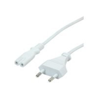 VALUE Netzkabel Euro-Flachstecker auf C7 2polig weiss 3m