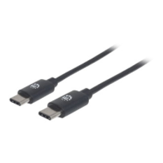 MANHATTAN USB 2.0 Typ C-Kabel Typ C-Stecker auf Typ C-Stecker 480 Mbit/s 1 m schwarz
