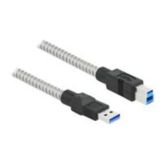 DELOCK USB 3.2 Gen 1 Kabel Typ-A Stecker zu Typ-B Stecker mit Metallmantel 0,5m